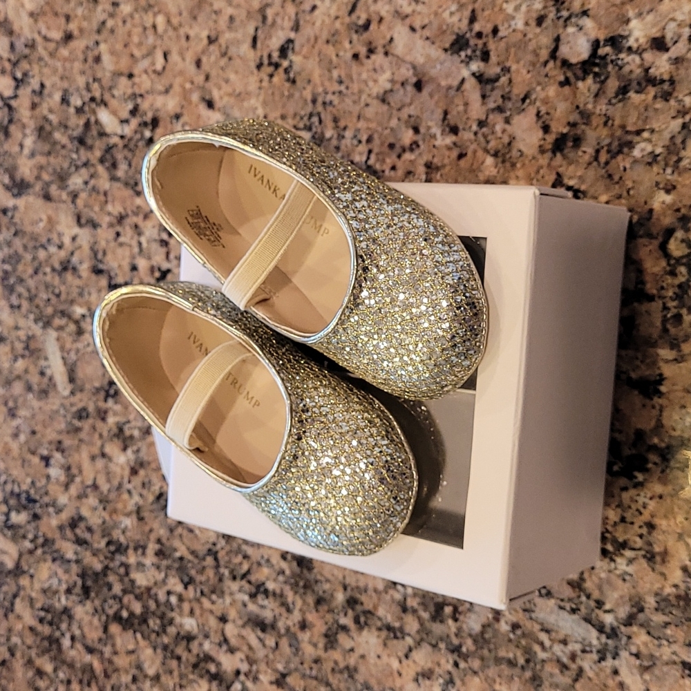 Ivanka Trump Toddler girl gold flats